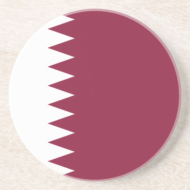 Dessous De Verre En Grès Drapeau du Qatar (Devant)