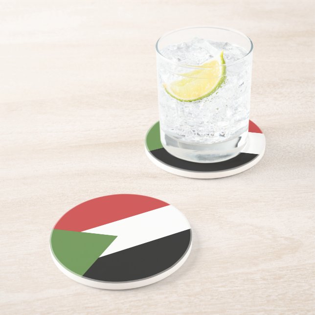Dessous De Verre En Grès drapeau du Soudan (Côté)