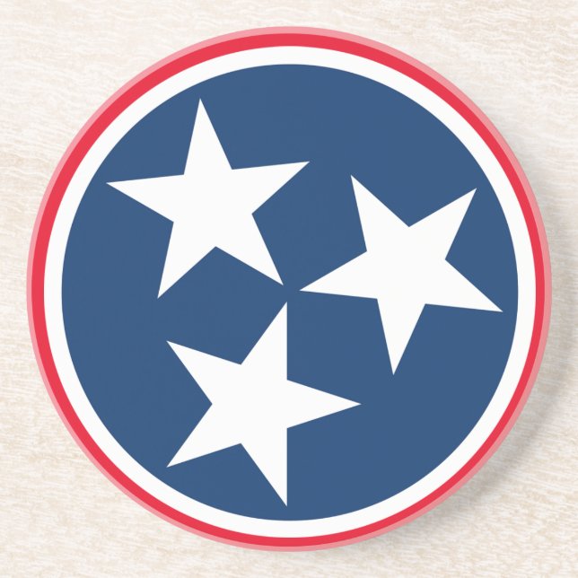 Dessous De Verre En Grès Drapeau du Tennessee (Devant)