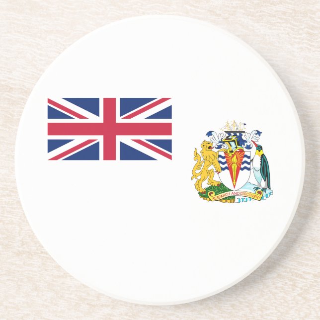 Dessous De Verre En Grès Drapeau du territoire antarctique britannique (Devant)