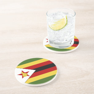 Dessous De Verre En Grès drapeau du Zimbabwe