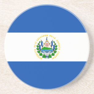 Dessous De Verre En Grès Drapeau El Salvador