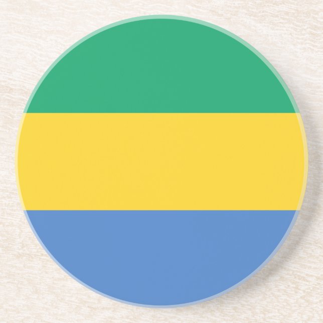 Dessous De Verre En Grès Drapeau Gabon (Devant)