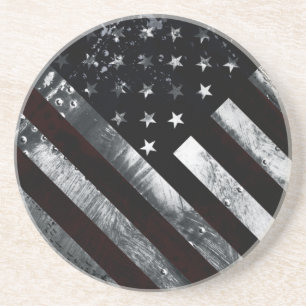 Dessous De Verre En Grès Drapeau industriel américain patriotique