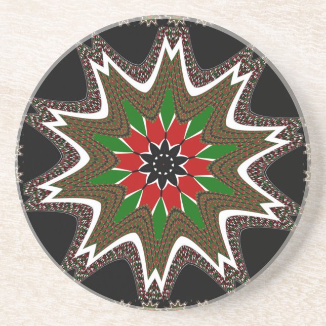 Dessous De Verre En Grès Drapeau kényan couleurs Art Imprimer/graphique (Devant)