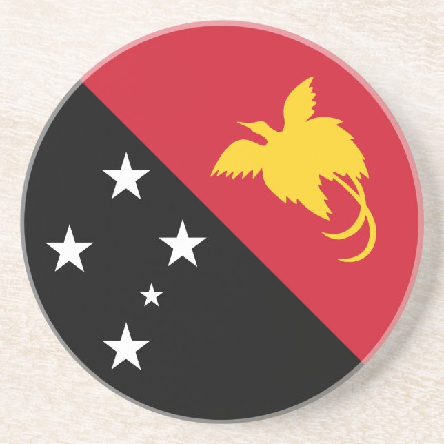 Dessous De Verre En Grès Drapeau Papouasie-Nouvelle-Guinée (Devant)