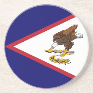 Dessous De Verre En Grès Drapeau patriotique des Samoa américaines