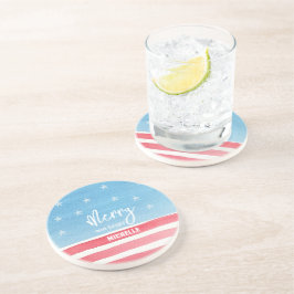 Dessous De Verre En Grès Drapeau Patriotique Moderne