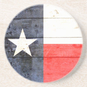 Dessous De Verre En Grès Drapeau rustique du Texas