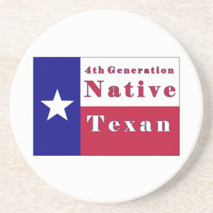 Dessous De Verre En Grès Drapeau texan natif de 4e génération
