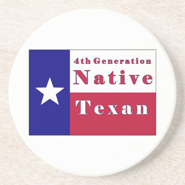 Dessous De Verre En Grès Drapeau texan natif de 4e génération (Devant)