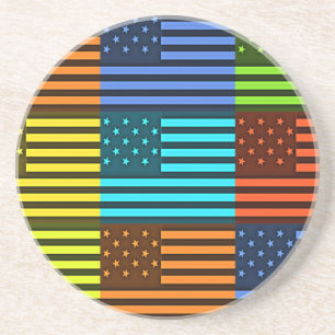 Dessous De Verre En Grès Drapeau USA drôle