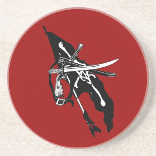 Dessous De Verre En Grès Drapeau vintage de Pirates, os croisés du crâne Jo