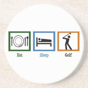 Dessous De Verre En Grès Eat Sleep Golf