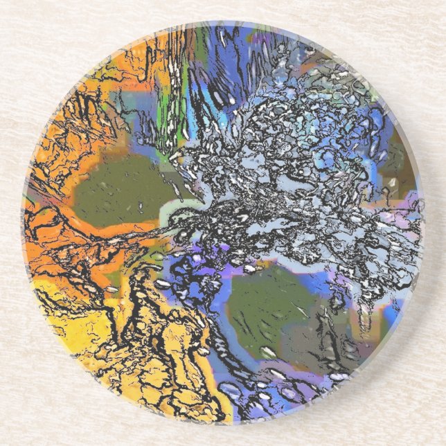 DESSOUS DE VERRE EN GRÈS EAU (Devant)