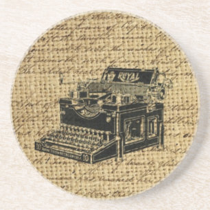 Dessous De Verre En Grès écriture de journaliste burlap machine à écrire an