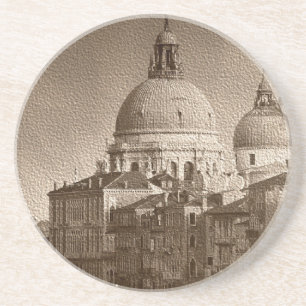 Dessous De Verre En Grès Effet Papier Sepia Venise Grand Canal