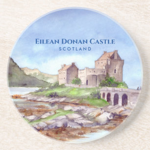 Dessous De Verre En Grès Eilean Donan Castle Ecosse aquarelle peinture