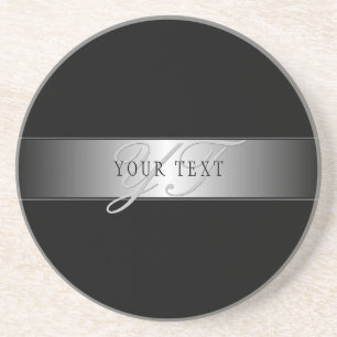 Dessous De Verre En Grès Élégant écriture de script de monogramme modifiabl