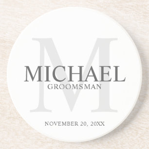 Dessous De Verre En Grès Élégant Groomsmen Personnalisé