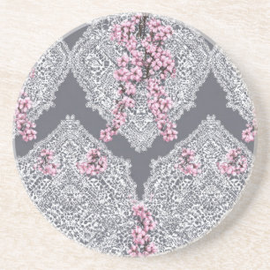 Dessous De Verre En Grès Élégant Lace Vintage Rose Floral Shabby Chic