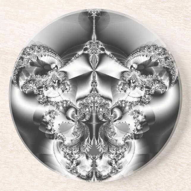 Dessous De Verre En Grès Élégant lustre en argent (Devant)