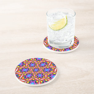 Dessous De Verre En Grès Élégant motif floral Abstrait