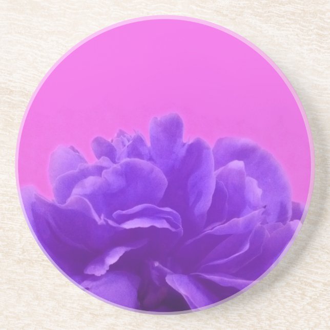 Dessous De Verre En Grès Elegant Purple Raspberry Floral (Devant)