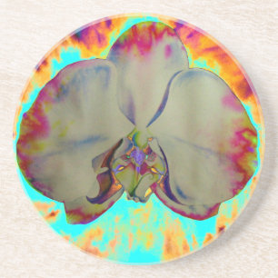 Dessous De Verre En Grès Elégante peinture abstraite d'orchidée aquarelle