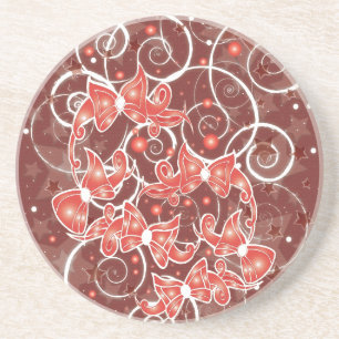 Dessous De Verre En Grès Élégants et mignons vaches et étoiles de Noël