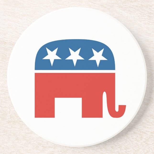 Dessous De Verre En Grès éléphant de Parti Républicain des Etats-Unis (Devant)
