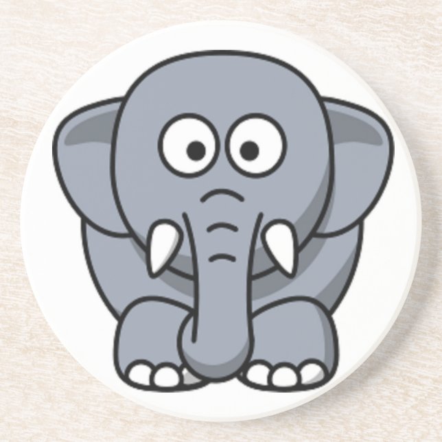 DESSOUS DE VERRE EN GRÈS ÉLÉPHANT GRIS (Devant)