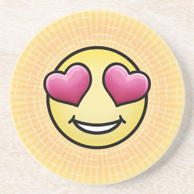Dessous De Verre En Grès Emoji Love (Devant)