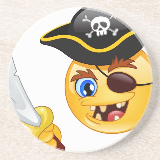 Dessous De Verre En Grès emoji pirate (Devant)