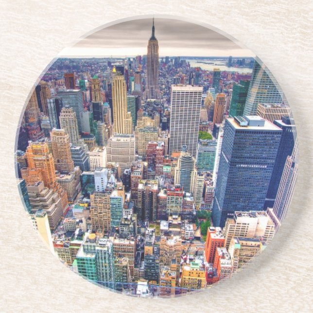 Dessous De Verre En Grès Empire State Building et Midtown Manhattan (Devant)