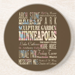 Dessous De Verre En Grès Endroits célèbres de Minneapolis, Minnesota
