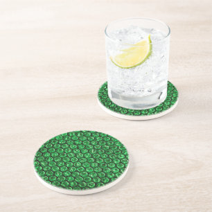 Dessous De Verre En Grès Enveloppe bulle verte amusante