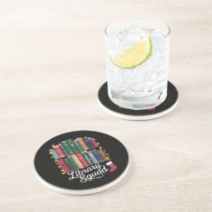 Dessous De Verre En Grès Équipe de lecture de la bibliothèque de Noël amate