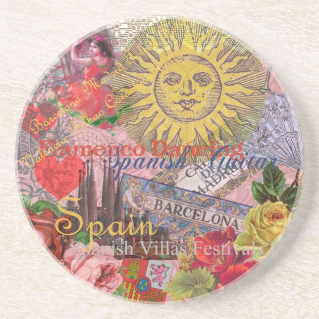 Dessous De Verre En Grès Espagne Sunshine Espagnol Travel Art (Devant)