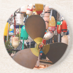 Dessous De Verre En Grès États-Unis, Massachusetts. Hélice Et Flottes