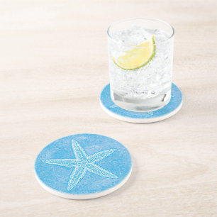 Dessous De Verre En Grès Étoile de mer Aqua Bleu