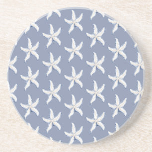 Dessous De Verre En Grès Étoile de mer bleue blanche de plage