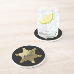 Dessous De Verre En Grès Étoile d'or du shérif