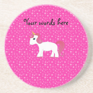 Dessous De Verre En Grès étoile rose Unicorne