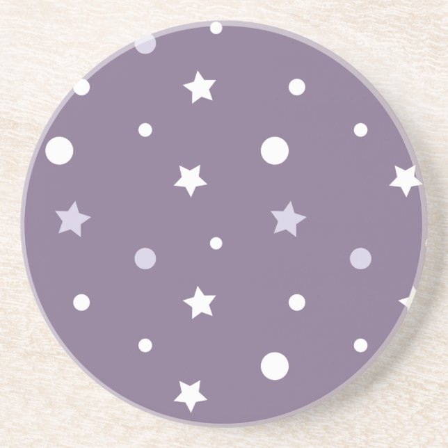 Dessous De Verre En Grès Étoiles violettes (Devant)
