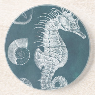 Dessous De Verre En Grès Étude azurée I d'hippocampe
