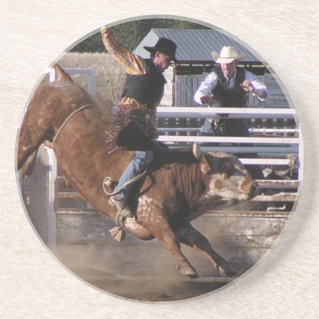 Dessous De Verre En Grès Extrémité de cavalier de Taureau (Devant)