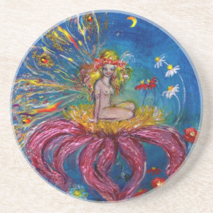 DESSOUS DE VERRE EN GRÈS FAIRY IN THE NIGHT