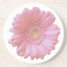Dessous De Verre En Grès Faisée de gerbera rose pâle