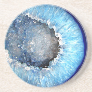 Dessous De Verre En Grès Falln Geode en cristal bleu